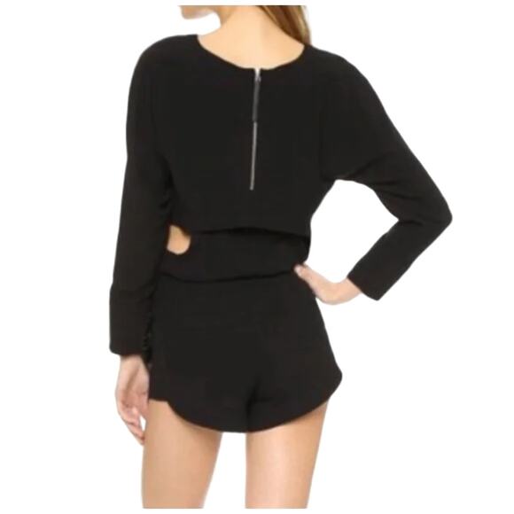 Helmut‎ Lang Axio Crepe Playsuit Romper Shortall Black & White Size Small Petite - Picture 3 of 16